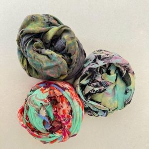Lot of spring scarves